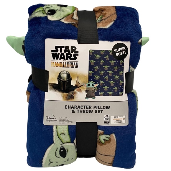 Throw Blanket 46”x60” & Plush Mandalorian The Child Star Wars - Picture 9 of 13